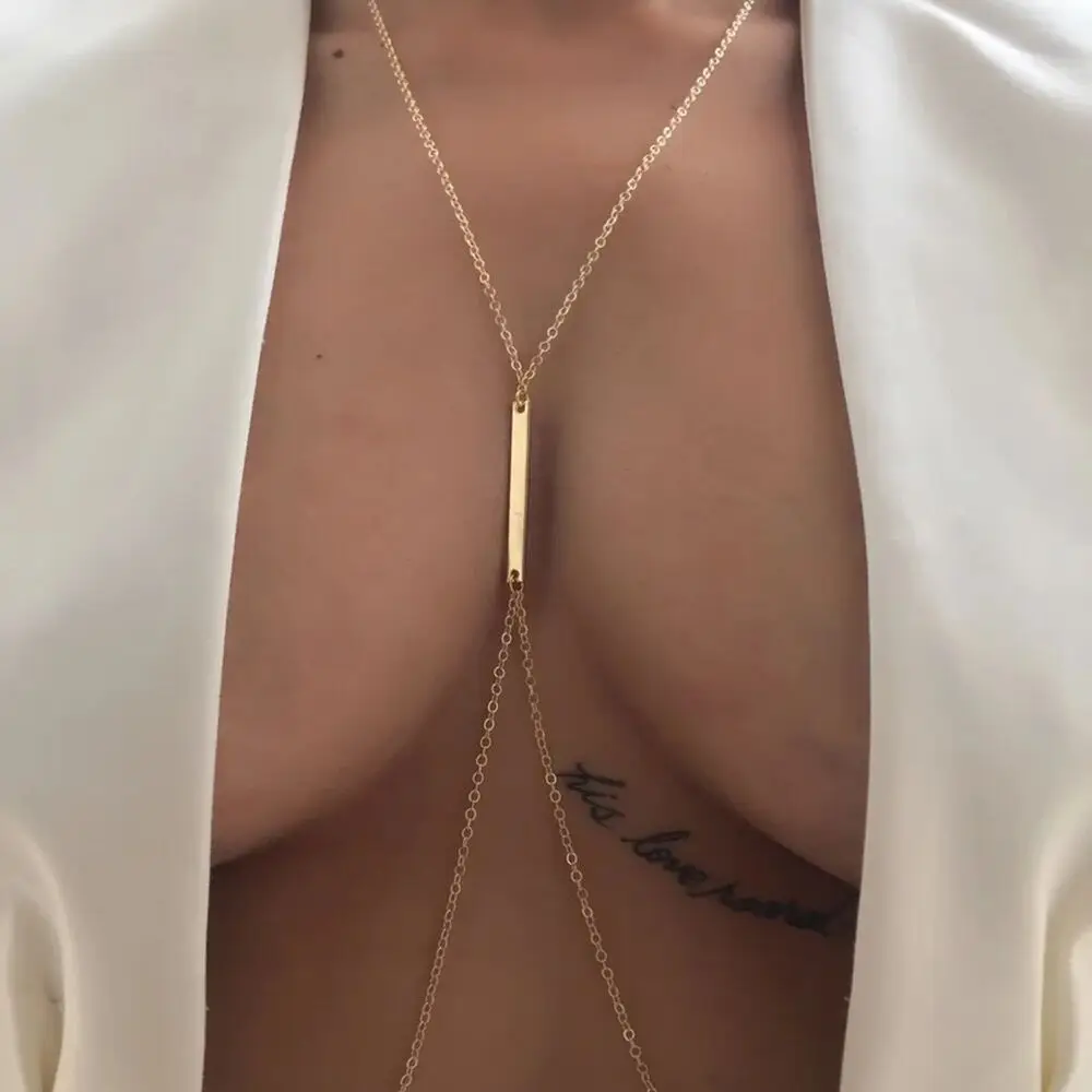 Sexy Metal Chest Chain Harness - Body Jewelry Retainers recension och pris