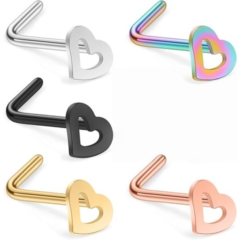 5pcs 20G Surgical Steel Heart  - Body Jewelry Surgical Steel recension och pris