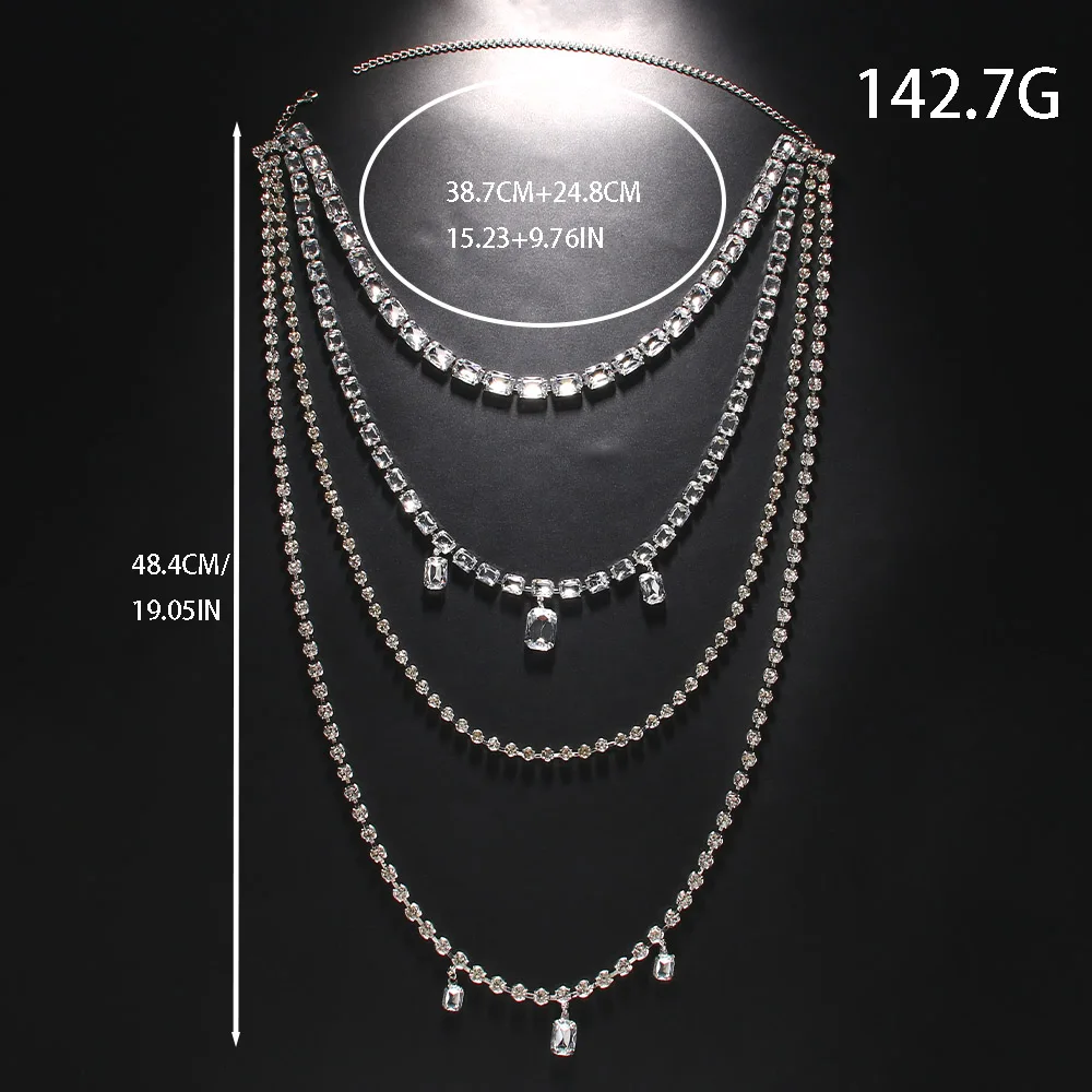 Shine Rhinestone Long Tassel B - Body Jewelry Necklace recension och pris